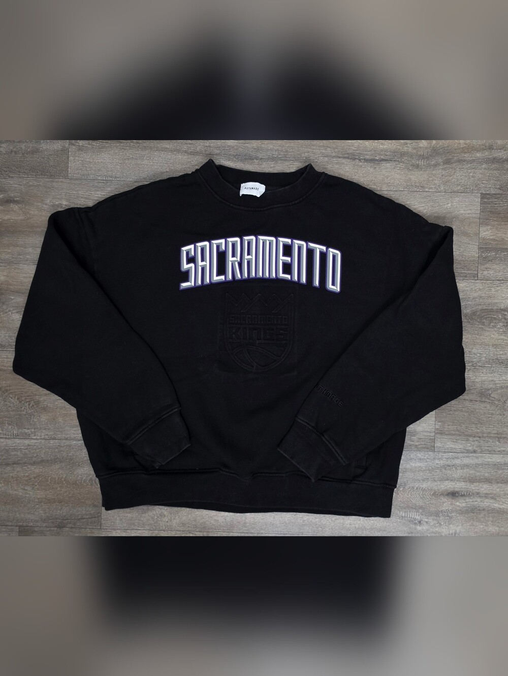 AUTHMADE Black Sacramento Embossed Crewneck Sweatshirt-Size Medium *RARE*